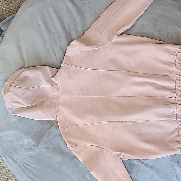 Pink Leather Waist Length Jacket - Picture 4 of 6